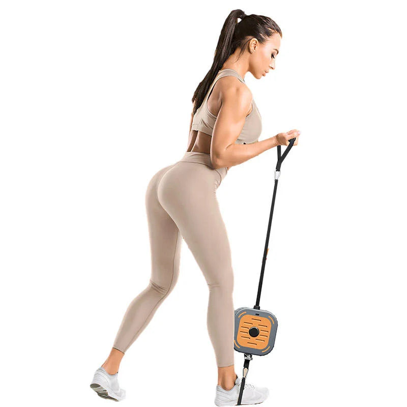 Compact home gym equipment for full-body workouts, ideal for strength training, cardio, and flexibility exercises at home.
